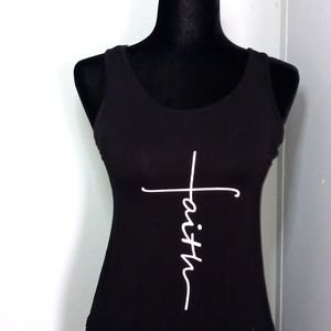 Faith Printed Sleeveless Shirt Women's Size M Black
